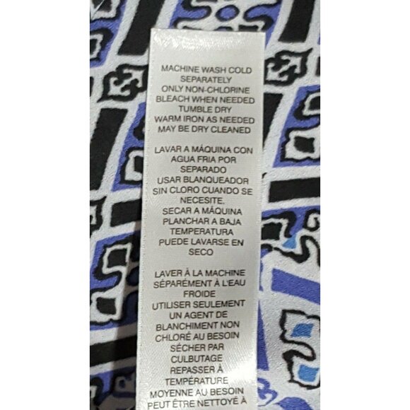 Chico's Size 1 US Small 8-10 Women's Blouse Short Sleeve Blue Lightweight Festiv - Picture 8 of 8